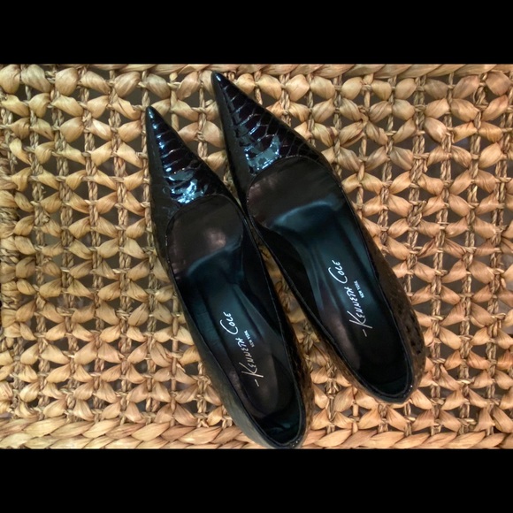 Kenneth Cole black patent leather alligator print - Picture 7 of 12
